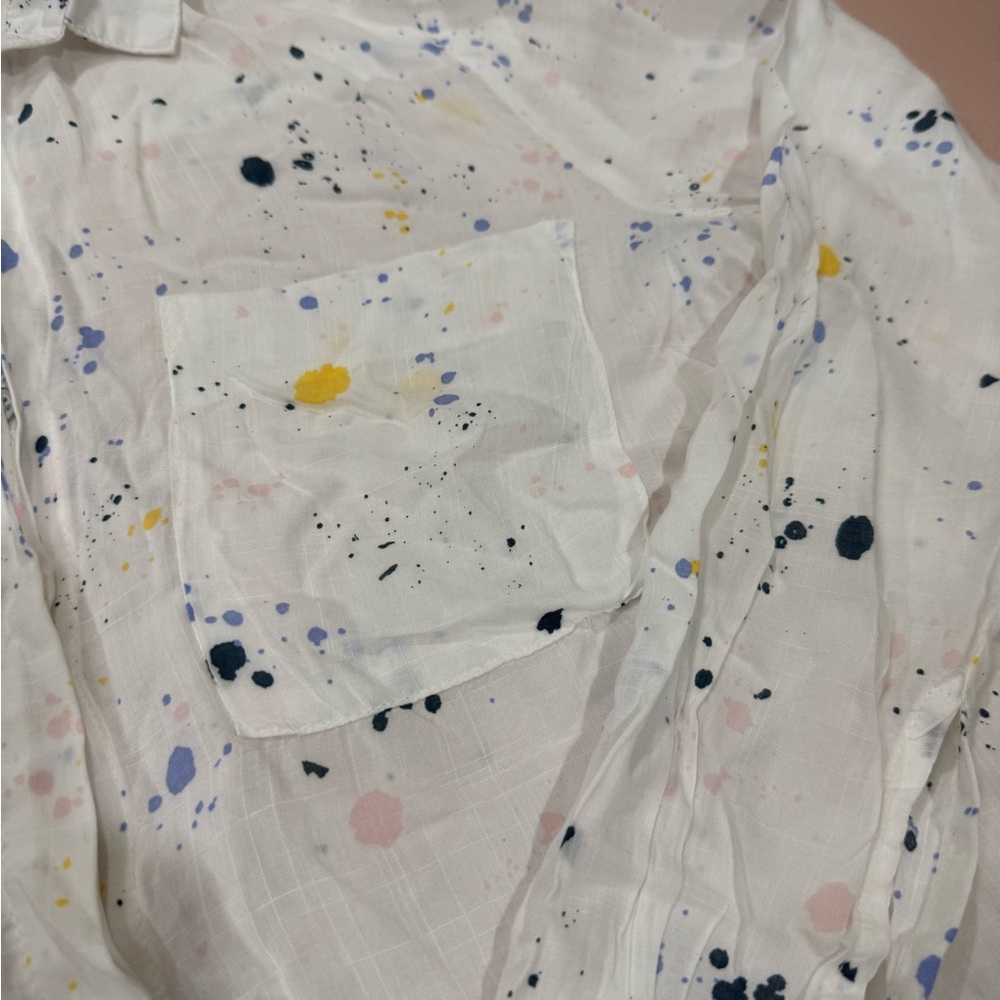 Bella Dahl White Splatter Print Shirt - Picture 2 of 4